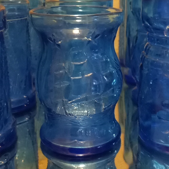 VTG- Wheaton Glass 11 Blue Juice Glasses - Picture 4 of 11